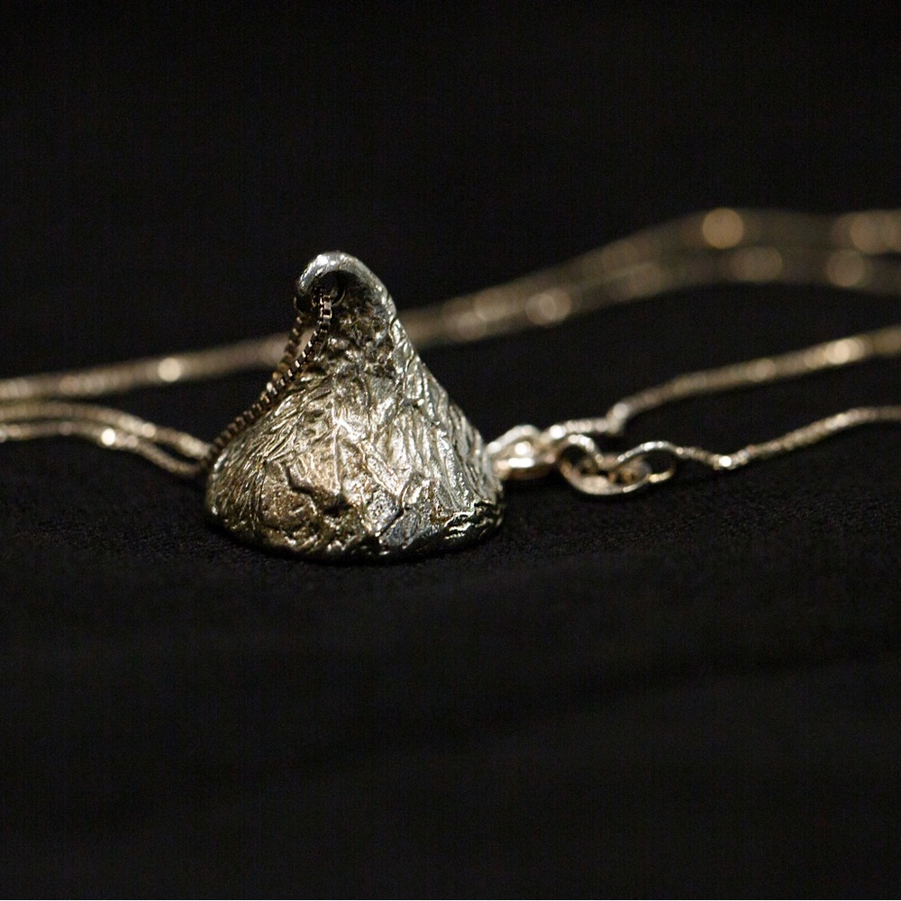 Vintage 925 JCF Sterling Silver 3D Hershey Kiss Pendant